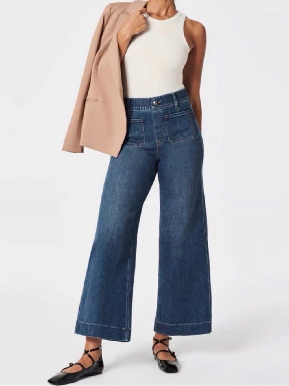 Bagatelle Wide Leg Jeans 30 Dark Wash Blue High Rise Cropped